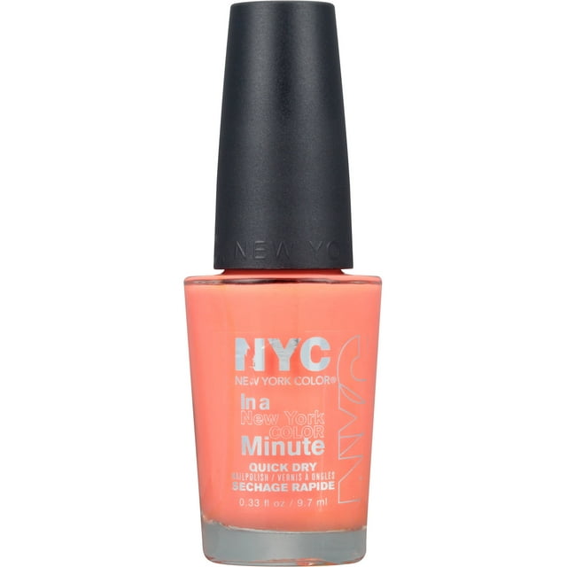 NYC New York Color In a Minute Nail Polish, 267 Hamptons Peach, 0.33 Fl. Oz.