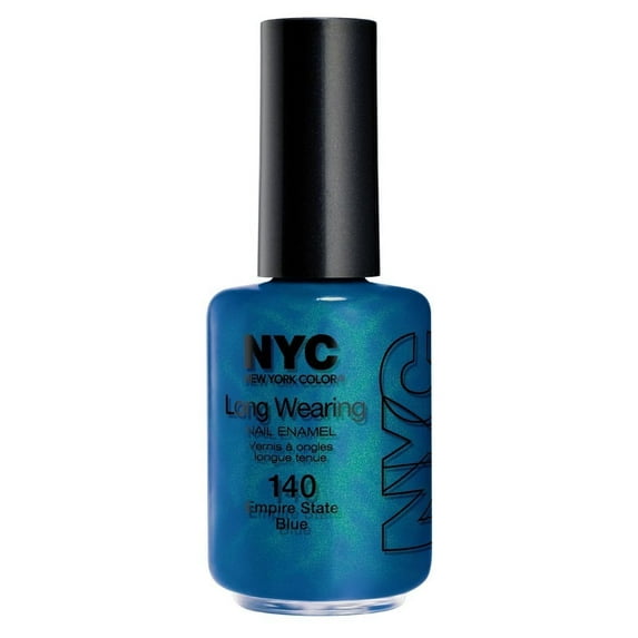 NYC New York Color Long Wearing Nail Enamel, 140 Empire State Blue, 0.45 fl oz