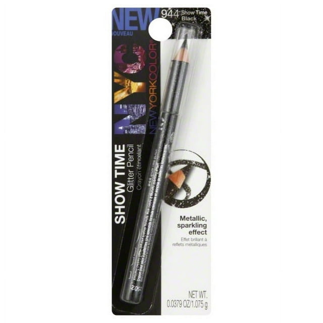NYC New York Color Showtime Glitter Eyeliner Pencil, 944 Showtime Black