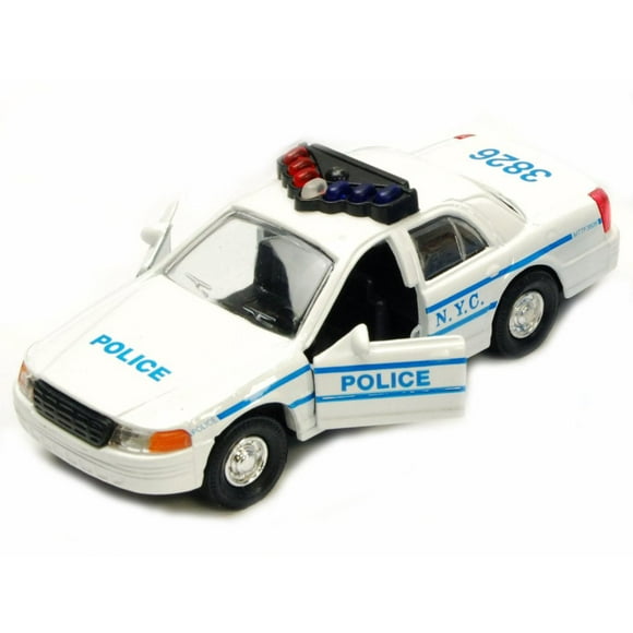 NYC Police Car Series, White - Showcasts 9985/2D - 5 Inch Scale Diecast Model Replica (Brand New, but NOT IN BOX)