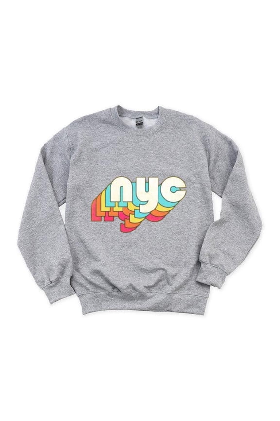 NYC Retro Faded Style Typography Design New York City Sweatshirt, for men & women, up to size 5XL