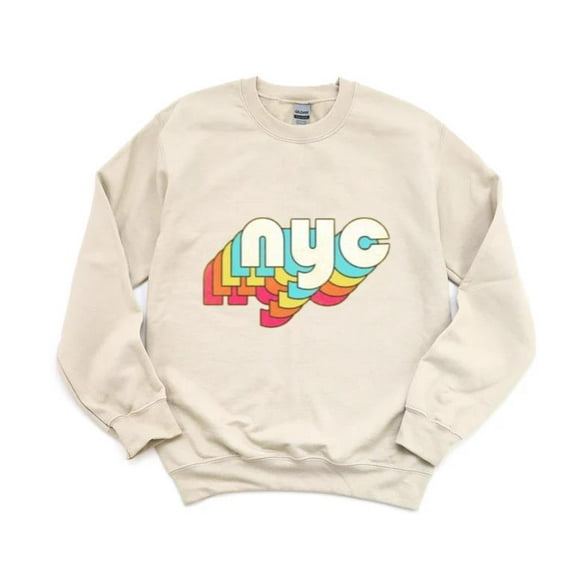 NYC Retro Faded Style Typography Design New York City Sweatshirt, for men & women, up to size 5XL