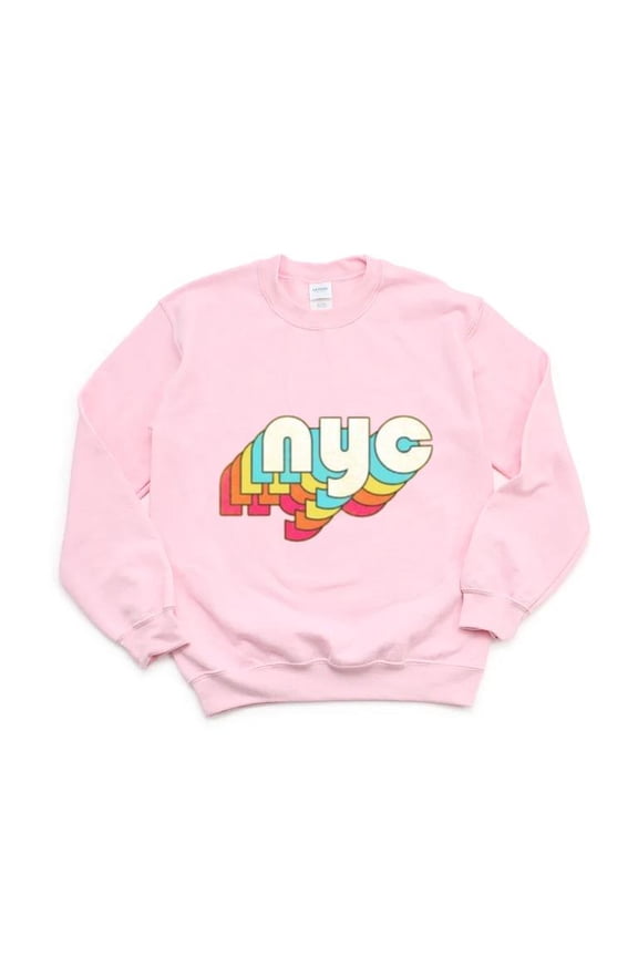 NYC Retro Faded Style Typography Design New York City Sweatshirt, for men & women, up to size 5XL