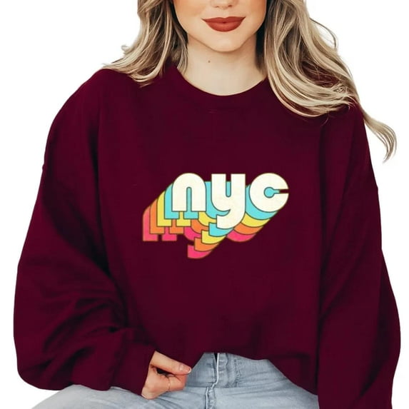 NYC Retro Faded Style Typography Design New York City Sweatshirt, for men & women, up to size 5XL