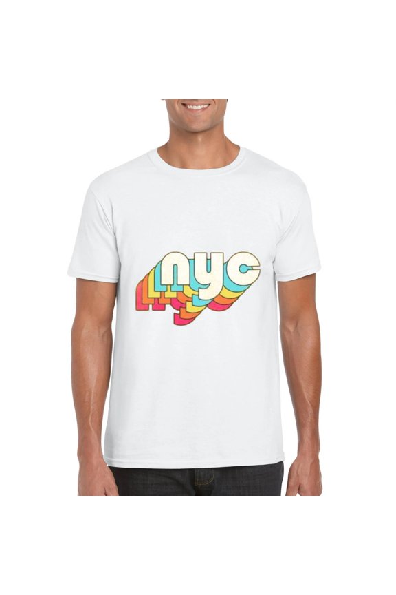 NYC Retro Faded Style Typography Design New York City T-Shirt, for men & women, up to size 5XL