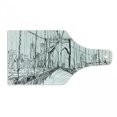 thumbnail image 1 of NYC Scene Cutting Board, Creative Sketchy Artwork of Monotone Bridge Silhouette Scribbled by Hand, Decorative Tempered Glass Cutting and Serving Board, in 3 Sizes, by Ambesonne, 1 of 2