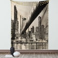 thumbnail image 1 of NYC Scene Tapestry, Vintage Style Old Picturesque Queensboro Bridge, Wall Hanging for Bedroom Living Room Dorm Decor, 60W X 80L Inches, Charcoal Grey Pale Mustard Champagne Taupe, by Ambesonne, 1 of 5