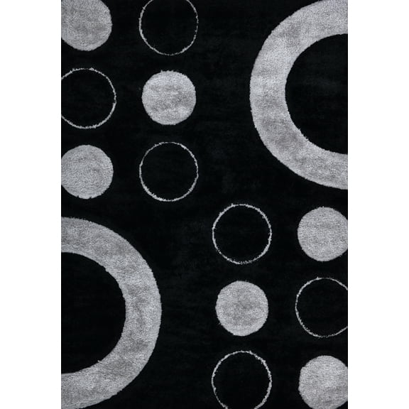 Plume Shag Performance Black & Grey Area Rug