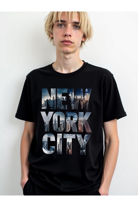 NYC Skyline T-Shirt men round neck T-shirt black funny elegantly Stylish summer outerwear Unique Design Unisex Shirt Graphic Tee tshirts