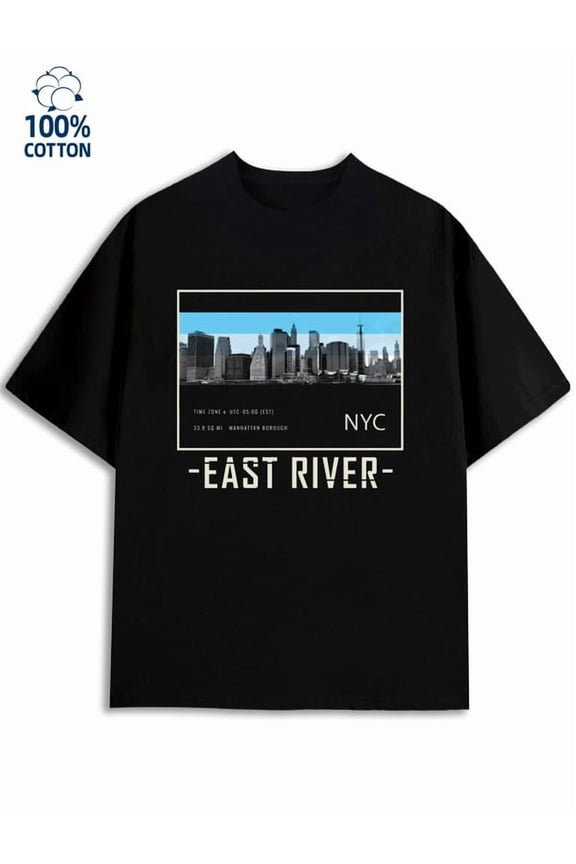 NYC Skyline Tee for men New York 180G 100% Cotton black funny color Classic Unisex Shirt Graphic Tee tshirts Unique Design Unisex Shirt Short Sleeve tshirts