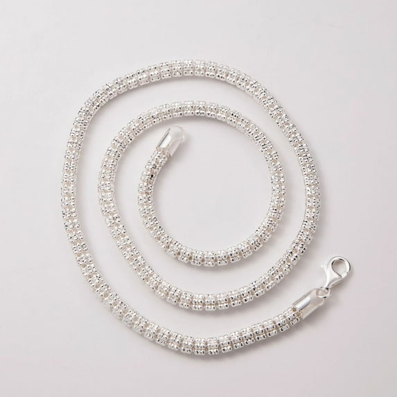 NYC Sterling 5mm Diamond-Cut Ice Link Chain Sterling Silver 925 Italy All Sizes