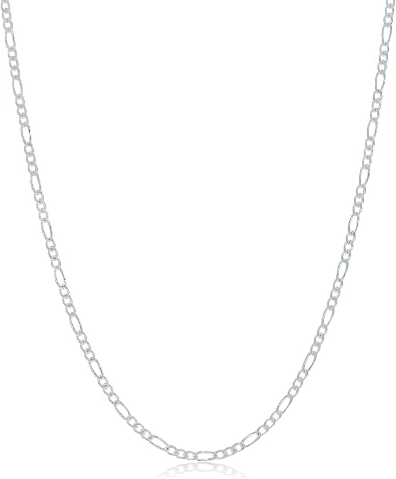 30 inch sterling silver shop figaro chain