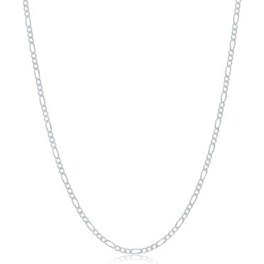 Men's 13mm Solid .925 Sterling Silver Flat Figaro Chain Link Italy Necklace 24 Jewelry Female Men's 13mm Solid .925 Sterling Silver Flat Figaro Chain Link Italy Necklace 24 Jewelry Female