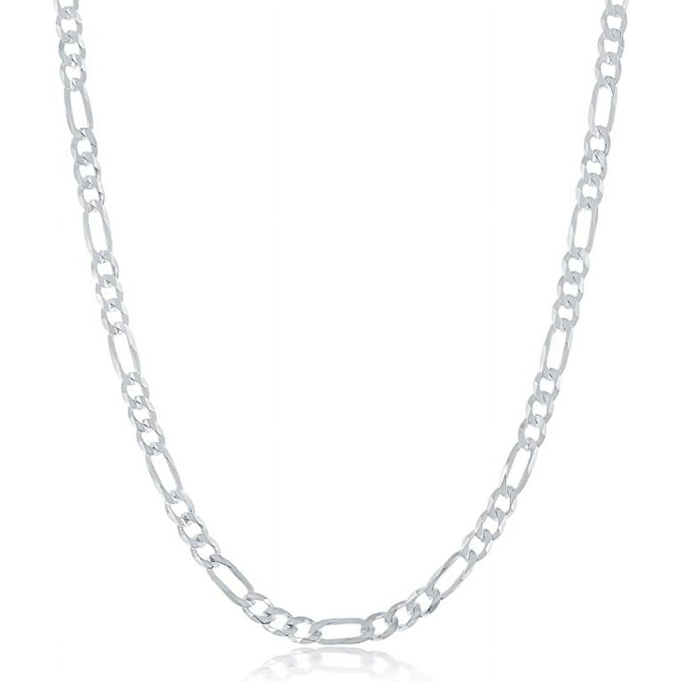 NYC Sterling Silver Chain, Premium Craftsmanship Figaro Chain for