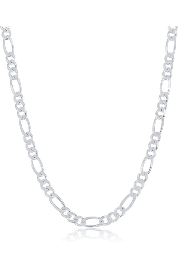 Silver Chain, Premium Craftsmanship Figaro Chain for Men and Women, Real 925 Sterling Silver Necklace Made in Italy, 16-30 Inches Length, Ideal for Everyday Wear, Special Occasions