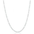 thumbnail image 1 of NYC Sterling Silver Chain, Premium Craftsmanship Figaro Chain for Men and Women, Real 925 Sterling Silver Necklace Made in Italy, 16-30 Inches Length, Ideal for Everyday Wear, Special Occasions, 1 of 6