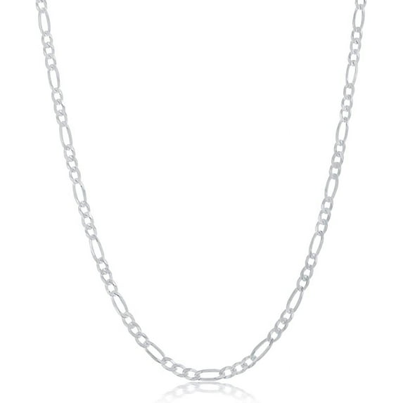 NYC Sterling Silver Chain, Premium Craftsmanship Figaro Chain for Men and Women, Real 925 Sterling Silver Necklace Made in Italy, 16-30 Inches Length, Ideal for Everyday Wear, Special Occasions