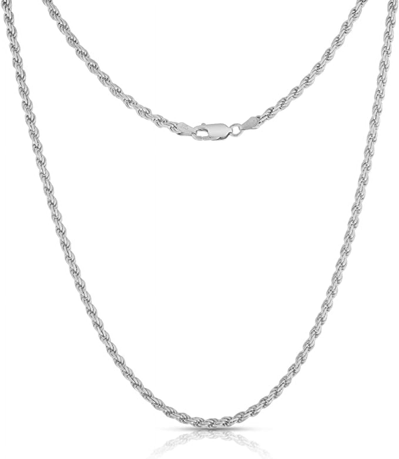 NYC Sterling Silver Necklace Chains, 925 Silver Chain Men and Women 1.2mm 4 mm and 16 to 24