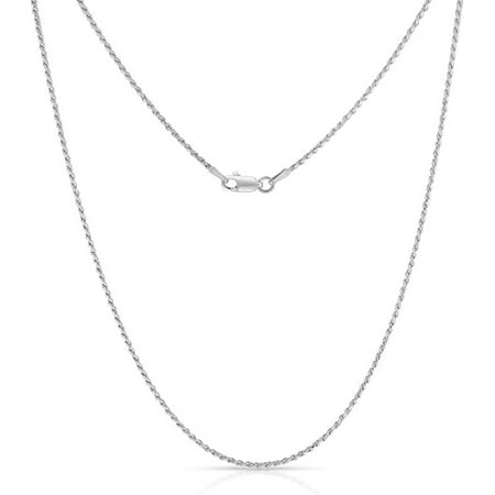 NYC Sterling Silver Necklace Chains, 925 Silver Chain Men and Women 1.2mm - 4 mm and 16 to 24 Inches Chain, Rhodium Plating Silver Jewelry, Rope Diamond-Cut Braided Twist Link