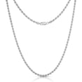 thumbnail image 1 of NYC Sterling Silver Necklace Chains, 925 Silver Chain Men and Women 1.2mm - 4 mm and 16 to 24 Inches Chain, Rhodium Plating Silver Jewelry, Rope Diamond-Cut Braided Twist Link, 1 of 7