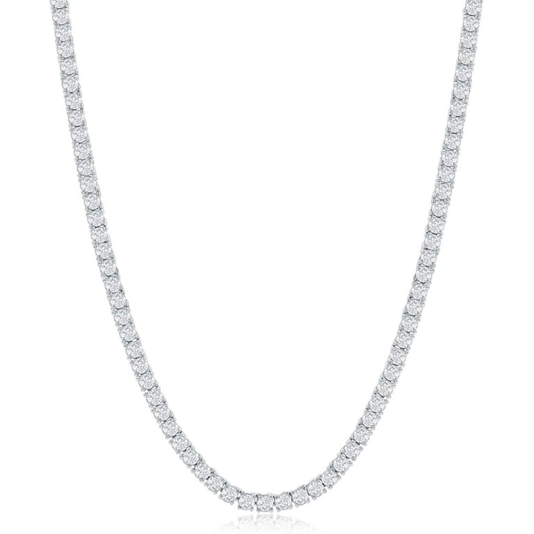 Luxury Tennis Necklace 【3mm / SILVER】 Silver 925 Rhodium Plated Moissanite Stone 3mm Tennis