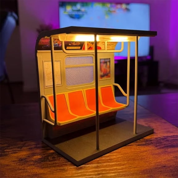 NYC Subway Train Lamp, Classic NYC Subway Train Lamp, NYC Subway Inspired 3D Printed LED Lamp, Miniature Subway Car Ambient Light, for New York Lovers
