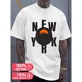 thumbnail image 1 of NYC Sunset Tee for men white 180G 100% Cotton New spring and autumn styles Fashionable printed T-shirts Unique Design Unisex Shirt Graphic Tee tshirts, 1 of 7