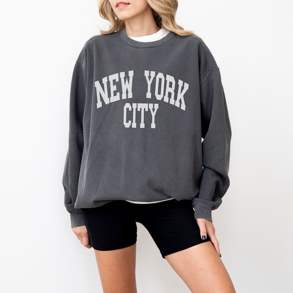 NYC Sweatshirt, New York City Sweatshirt, Trendy Varsity Sweatshirt, Aesthetic College Crewneck, Oversized Sweater, NYC Crewneck, NY Shirt Sweatshirt All Size S-5XL