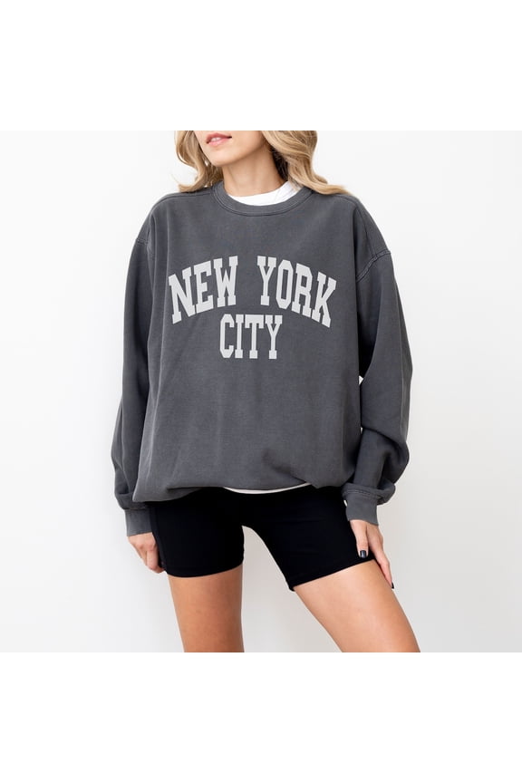 NYC Sweatshirt, New York City Sweatshirt, Trendy Varsity Sweatshirt, Aesthetic College Crewneck, Oversized Sweater, NYC Crewneck, NY Shirt Sweatshirt All Size S-5XL