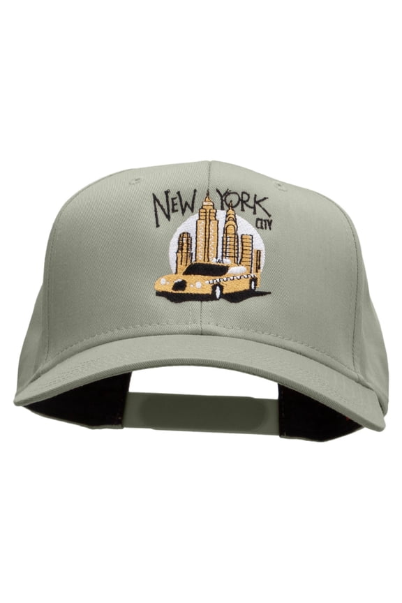 NYC Taxi Embroidered Solid Cotton Twill Pro Style Cap - Grey OSFM