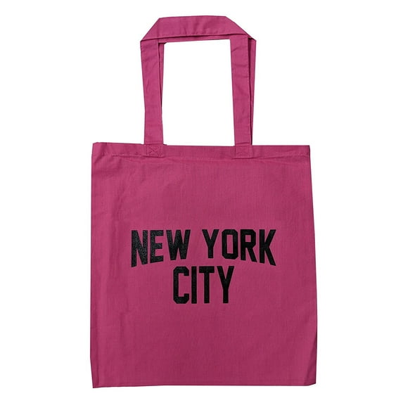 NYC Tote Bag New York City 100% Cotton Canvas Screenprinted Hot Pink