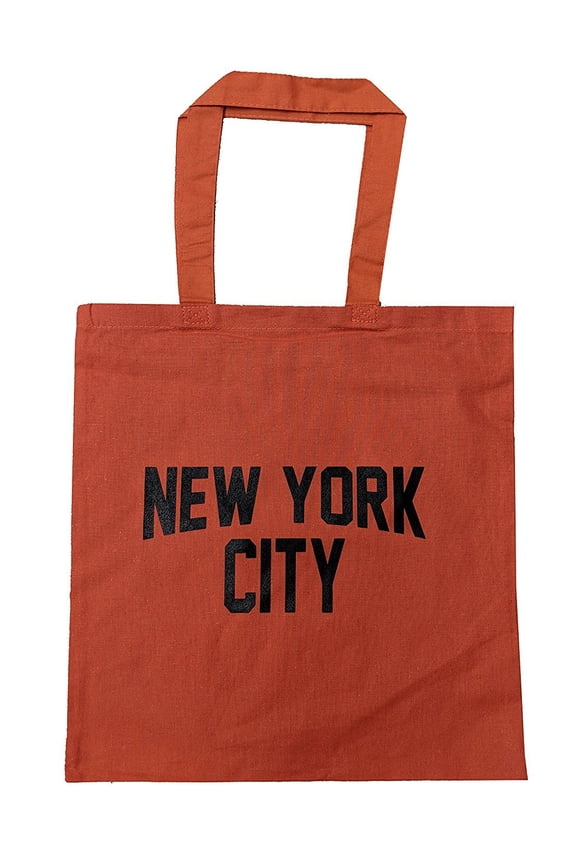 NYC Tote Bag New York City 100% Cotton Canvas Screenprinted Orange
