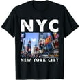 thumbnail image 1 of NYC Tshirt Skylines New York City That Never Sleeps Gift Tee T-ShirtMen and women, Black T-shirt, size: Extra large, 1 of 4