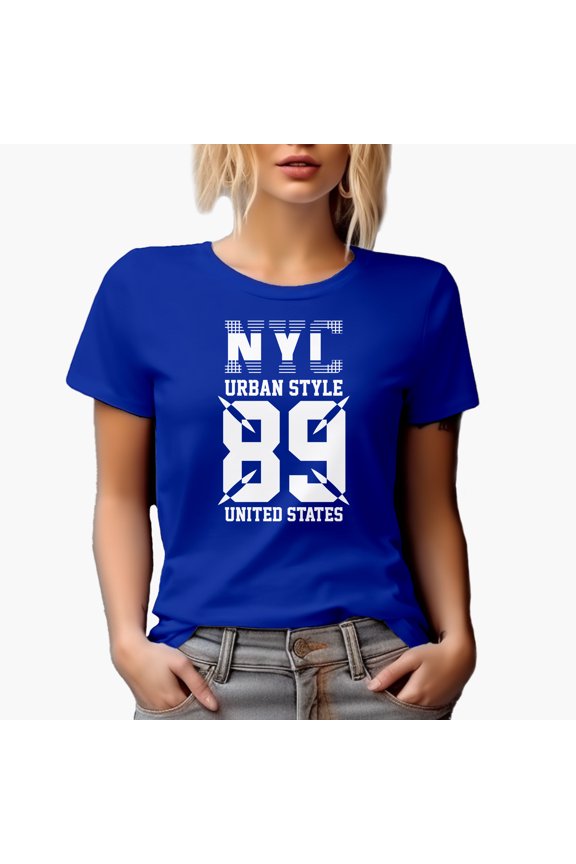 NYC Urban Style 89 United States - City Typography, Royal Blue T-Shirt, Small