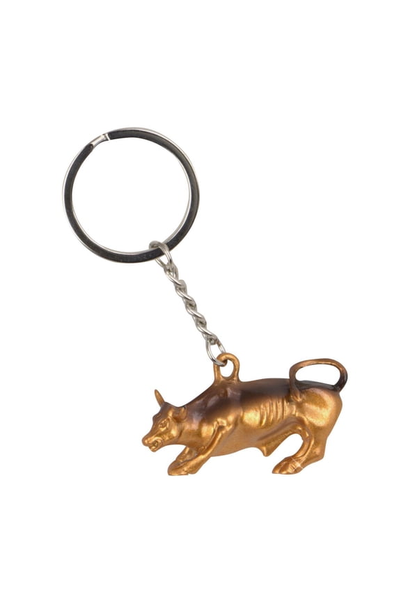 NYC Wall Street Bull Keychain Metal