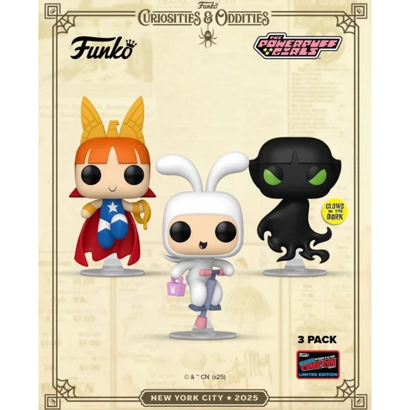 NYCC 2025 Funko Pop 3 Pack Powerpuff Girls in Costume Official Sticker