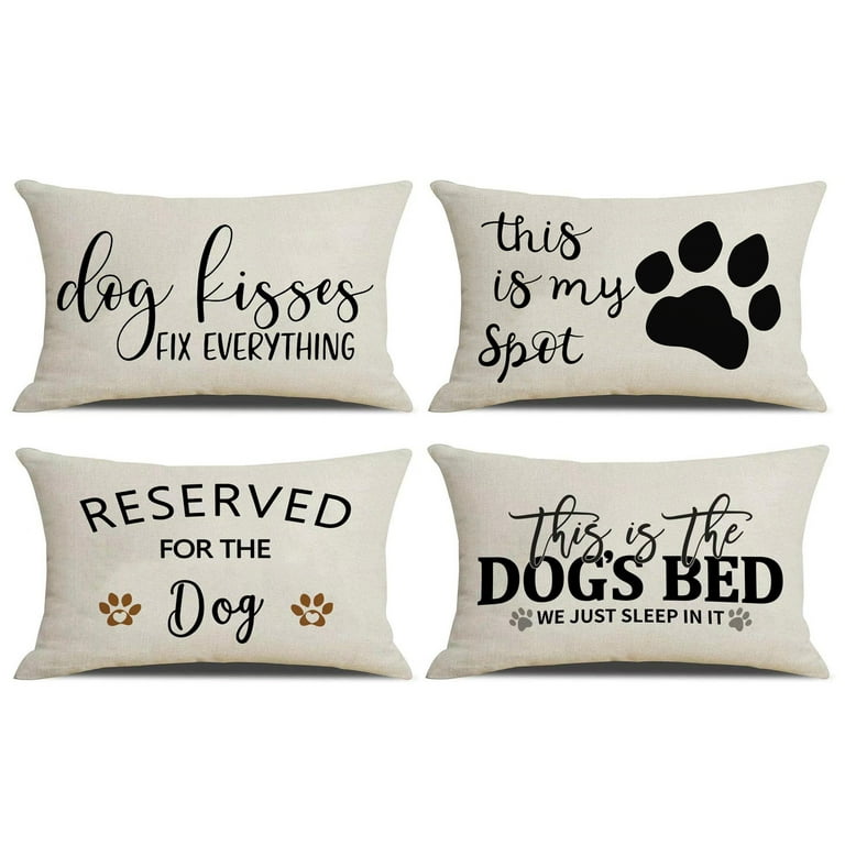 NYDECOR Set of Farmhouse Dog Pillow Covers 12x20 Quote Pet Dog