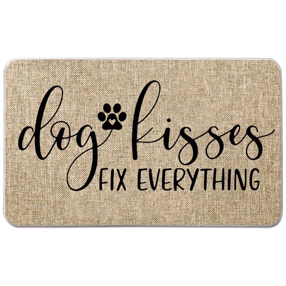 NYDECOR Welcome Mat for Front Door Rustic Farmhouse Dog Door Mat Paws Pet Doormat Quote Home Floor Mats Rubber Non Slip Entrance Rug for Indoor Outdoor Dog Decorations 17"x28"