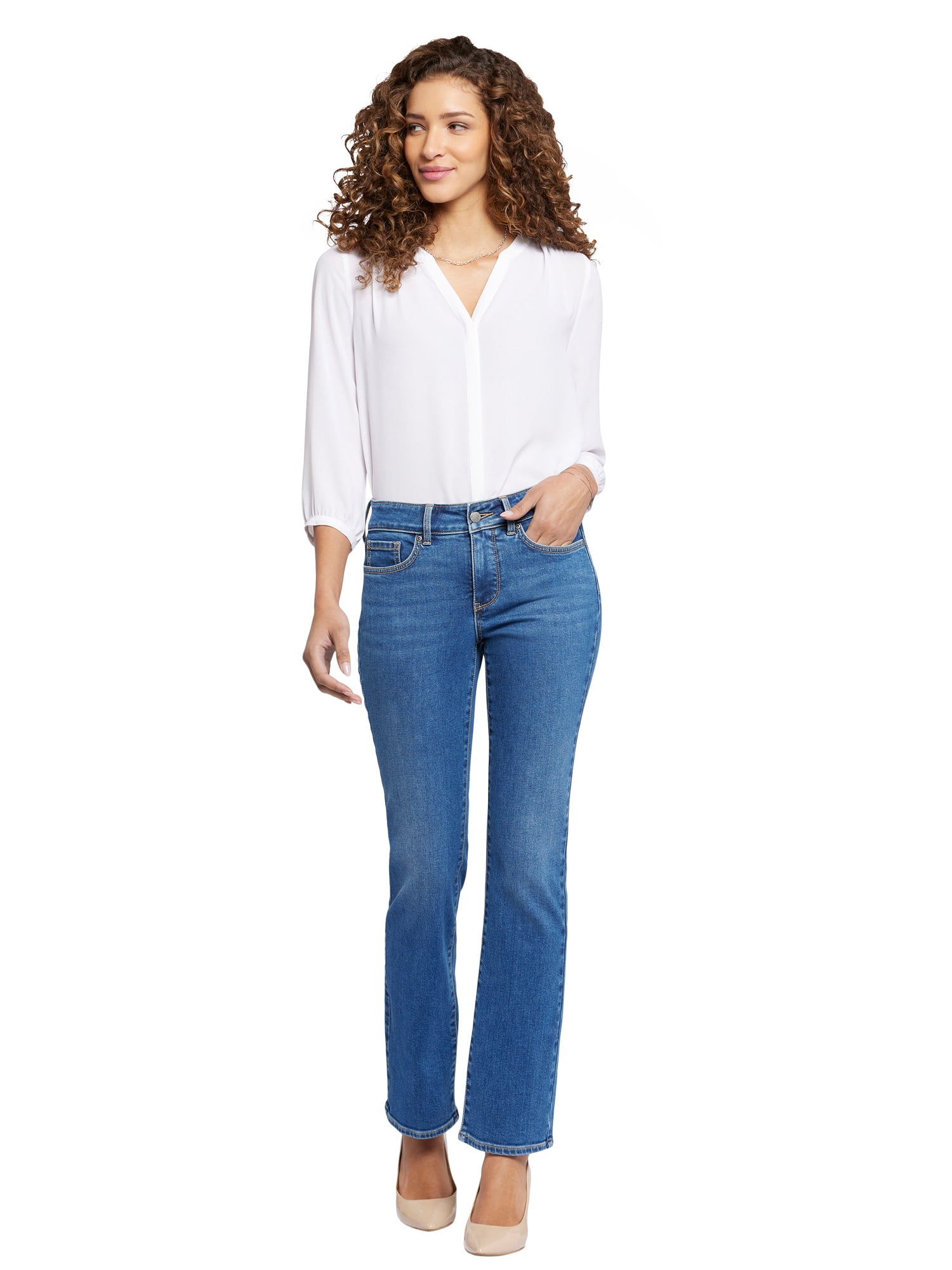 NYDJ Women’s, Women’s Petite, and Women’s Plus Marilyn Straight Jean, Sizes 2-24, featuring Lift Tuck® Technology