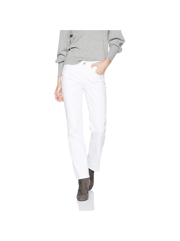 Women's Petite Size Marilyn Straight Leg Jeans, optic white, 18P