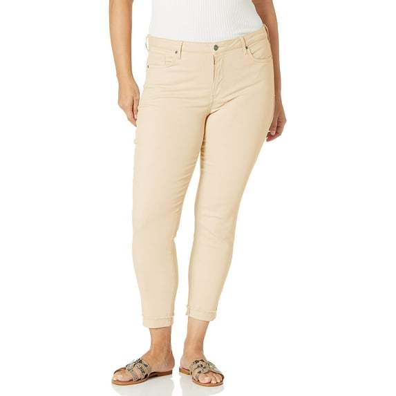 NYDJ Women's Size Plus AMI Skinny Ankle with Cuff Jean, Marigold, 22W