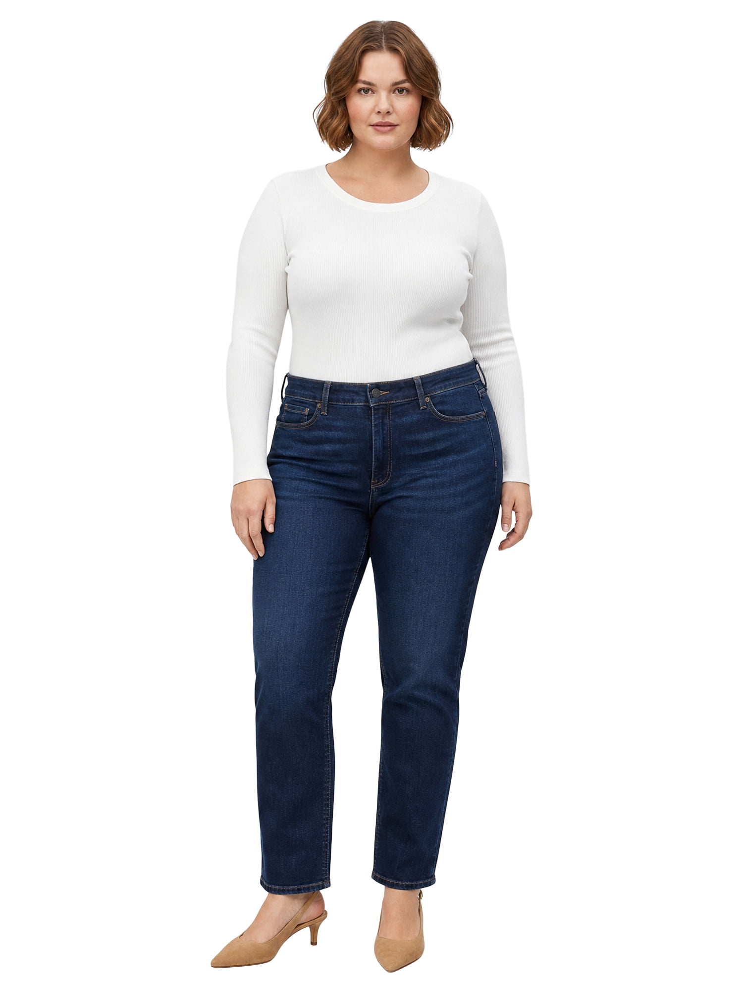 NYDJ Women’s, Women’s Petite, and Women’s Plus Marilyn Straight Jean, Sizes 2-24, featuring Lift Tuck® Technology