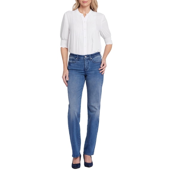 NYDJ Womens Bailey Relaxed Denim Straight Leg Jeans