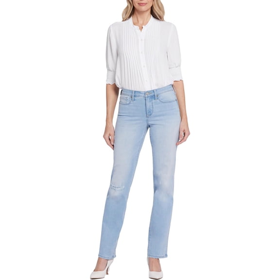 NYDJ Womens Bailey Relaxed Denim Straight Leg Jeans