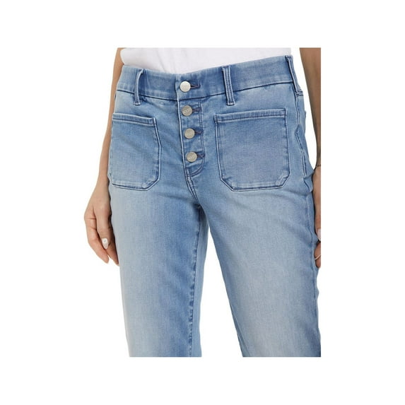 NYDJ Womens Blue Pocketed Button Fly Ankle Straight leg Jeans XL