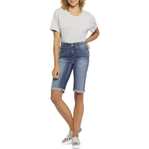 NYDJ Womens Briella Cuffed Denim Denim Shorts