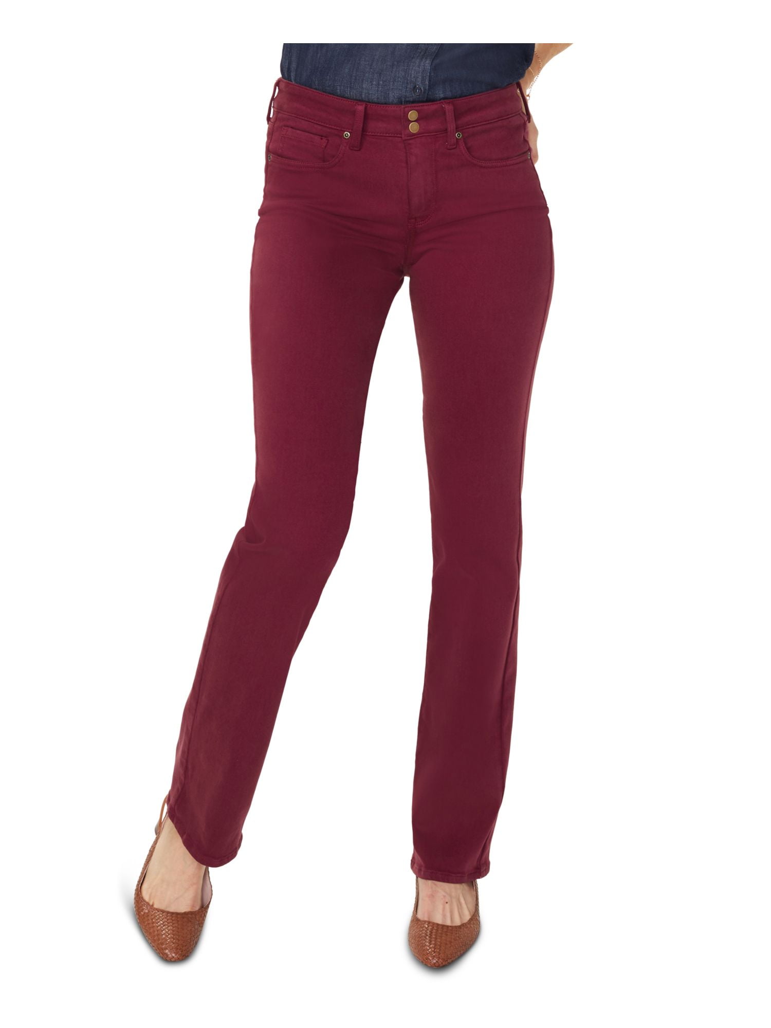 NYDJ Womens Burgundy Straight leg Jeans Size: 0 