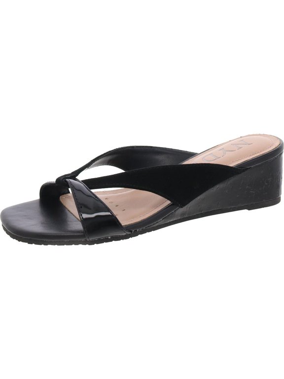 Womens Contessa Slip On Square Toe Wedge Sandals