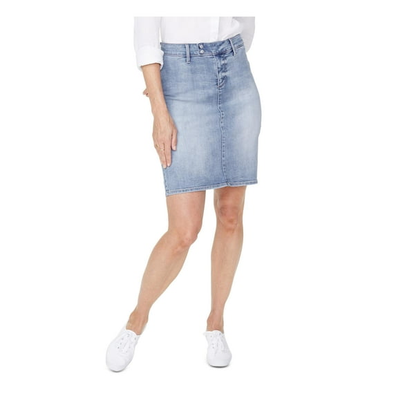 NYDJ Womens Denim Light Wash Mini Skirt Blue 16