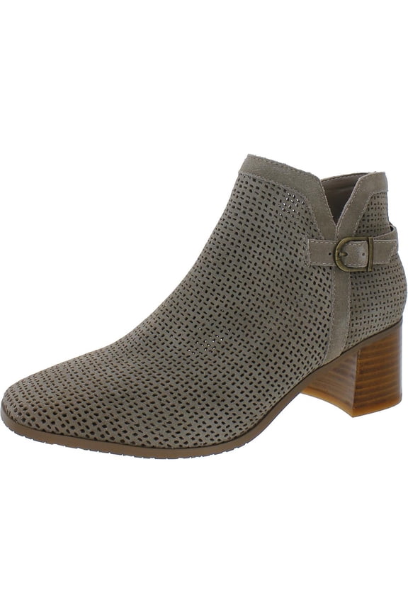 Womens Denisgo Faux Suede Block Heel Ankle Boots